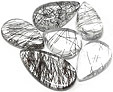 schorlite inclusions dans quartz
