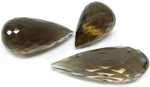 briolettes quartz fumé