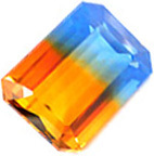 quartz de synth&egrave;se hydrothermal bleu et orange