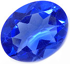 quartz synth&eacute;tique hydrothermal bleu vif dop&eacute; cobalt