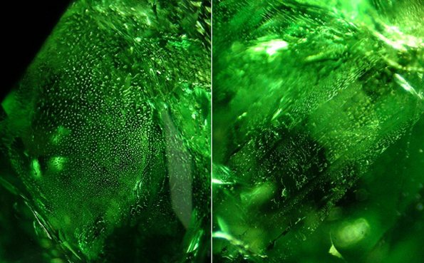 inclusions givres grenat grandite verte