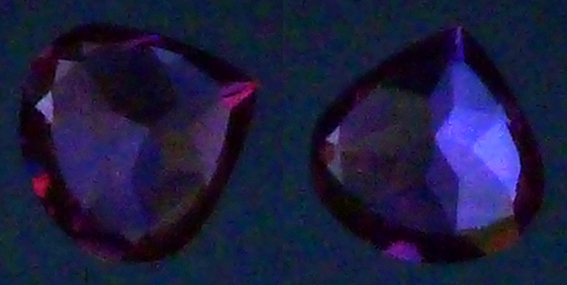 anomalies d'extinction au polariscope dans la rhodolite